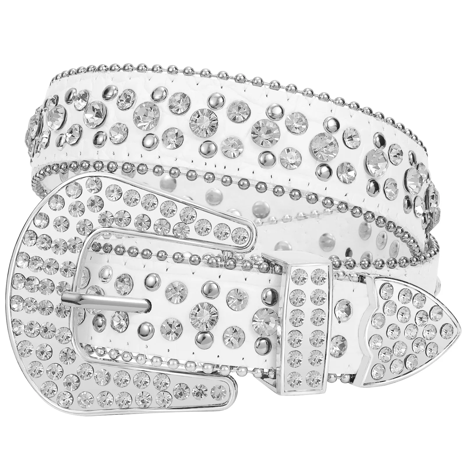 Kids Fashion Rhinestone Shiny Crystal Studded Leather Belts