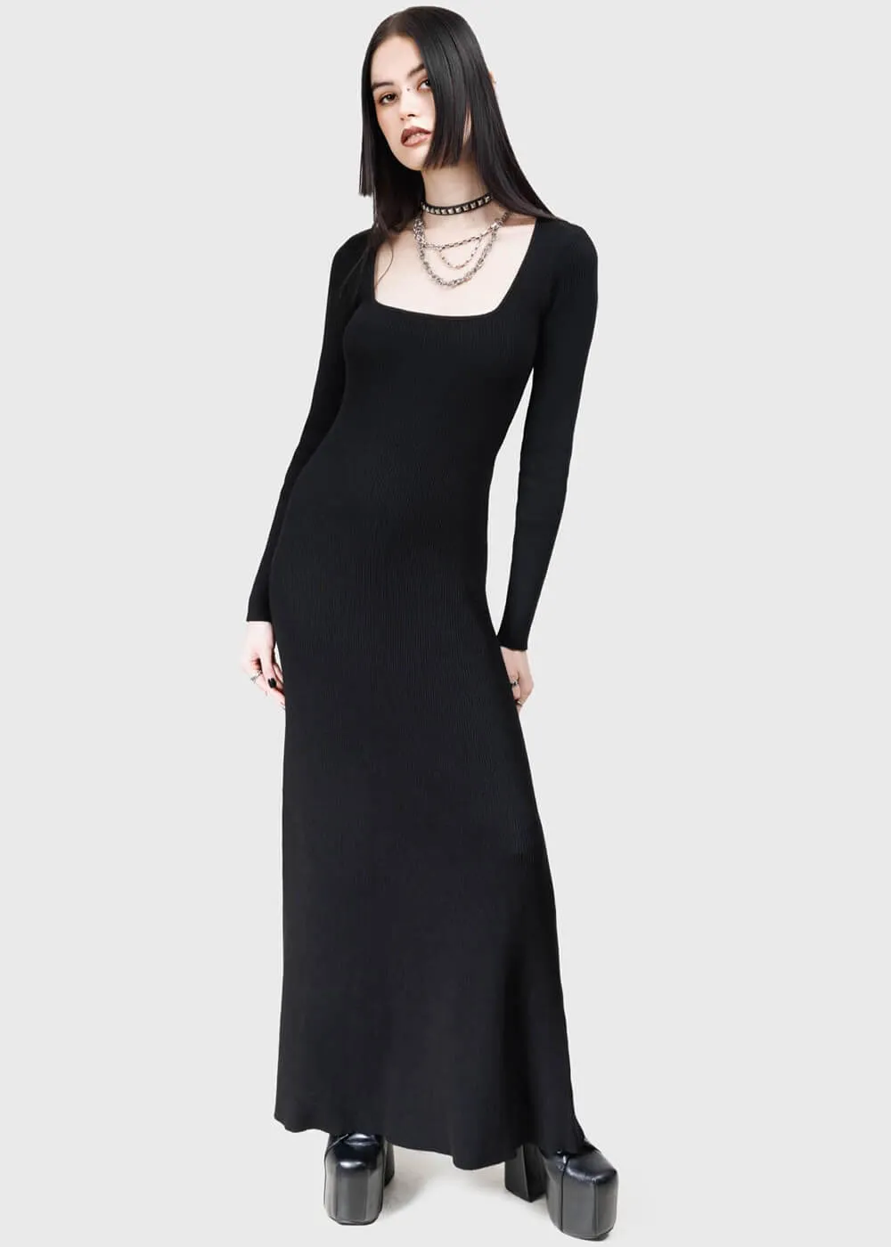 Killstar Dark Glyph Maxi Dress Black