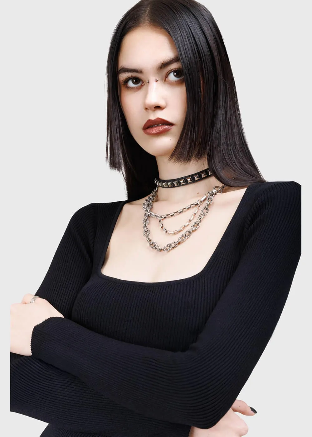 Killstar Dark Glyph Maxi Dress Black