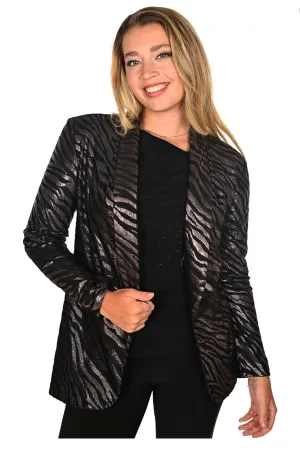 Knit Blazer - Black/Bronze - FL276