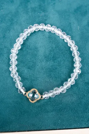 Kyla Clover Clear Beaded Bracelet