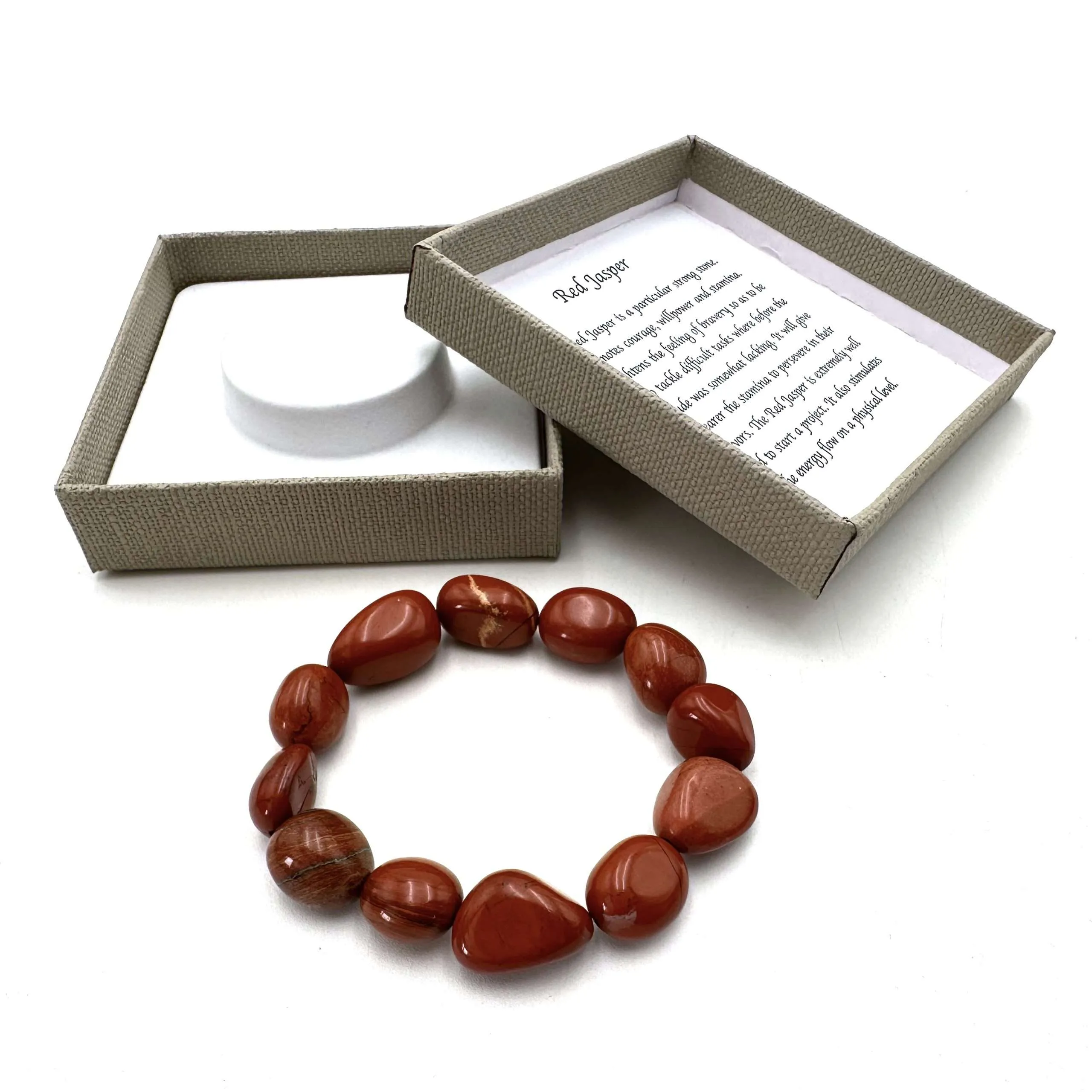 Large Beaded Bracelet Red Jasper
