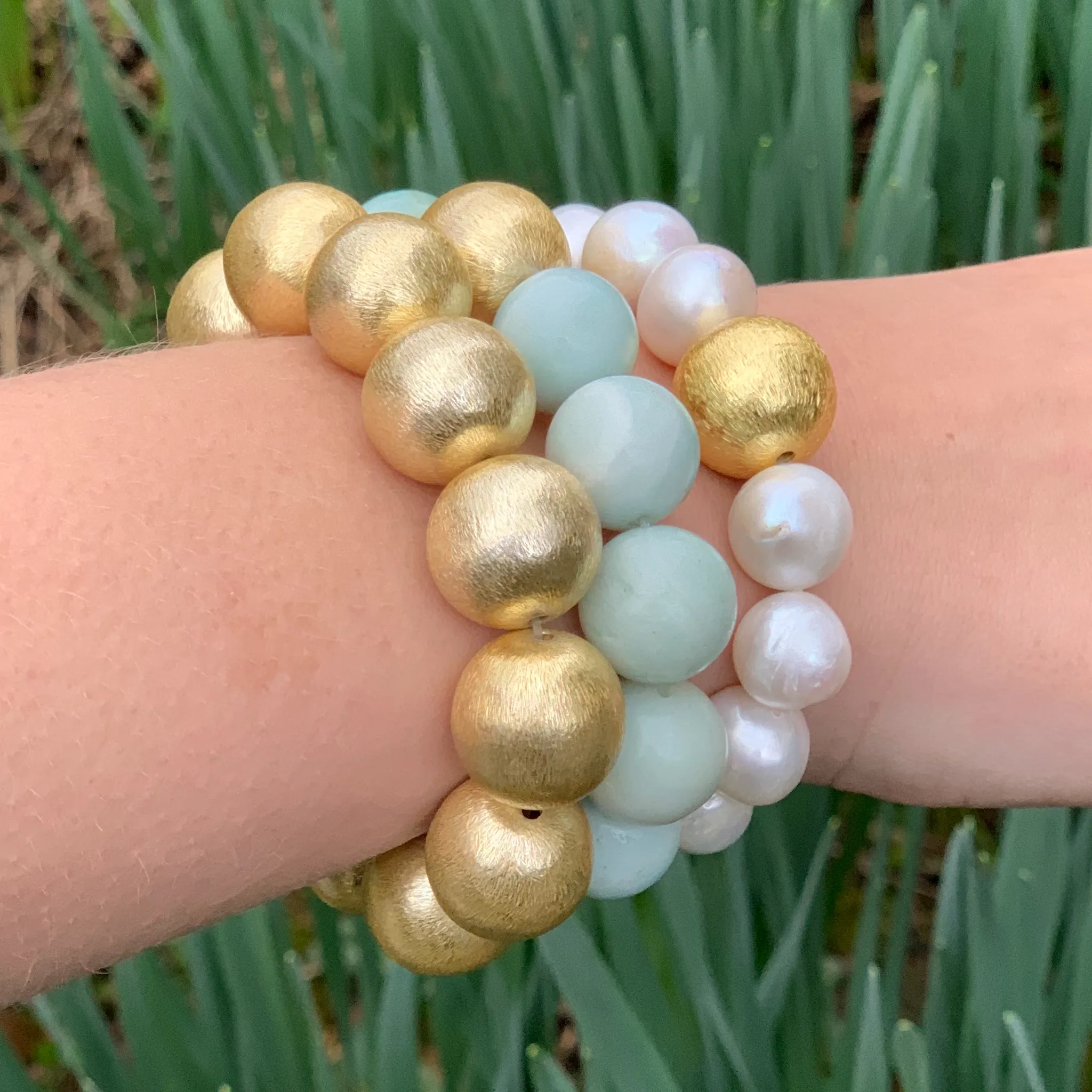 Large Brushed Gold Savannah Bracelet