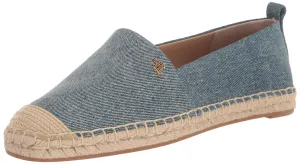 Lauren Ralph Lauren Women's Cameryn III Washed Denim Espadrille Ballet Flat, Blue, 8.5