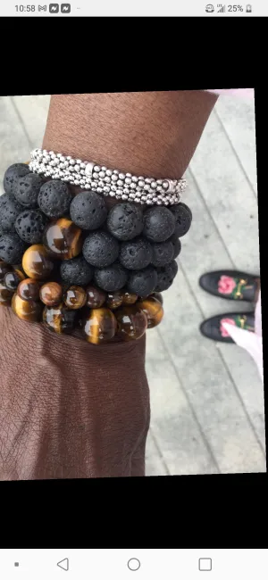 Lava Bracelet With Tigers Eye