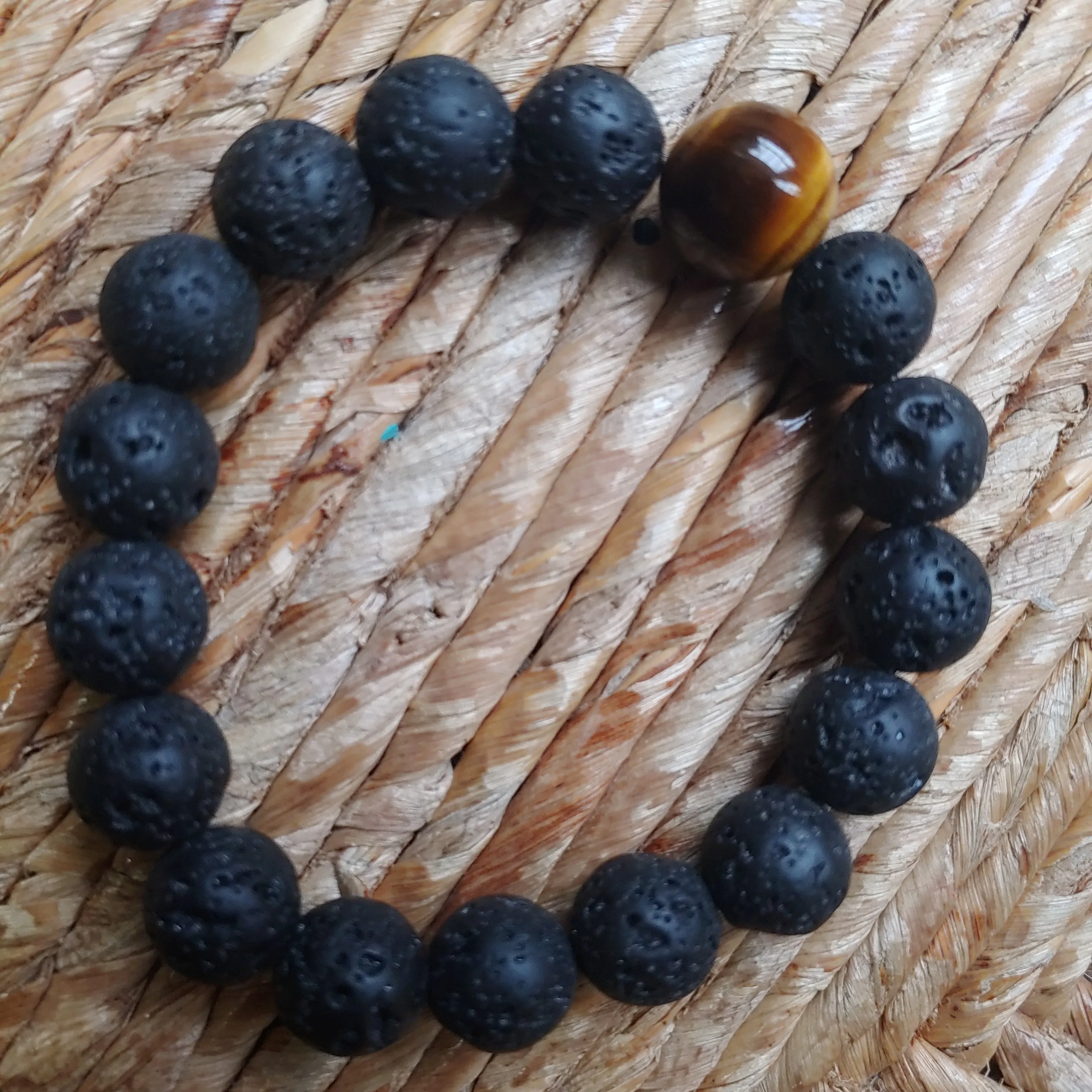 Lava Bracelet With Tigers Eye