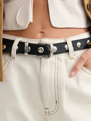 LINDA STUDDED BELT - BLACK