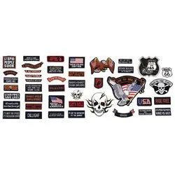 Live To Ride Motorcycle Jacket Patch Set 42 Pieces GFPATCH42 Free Shipping