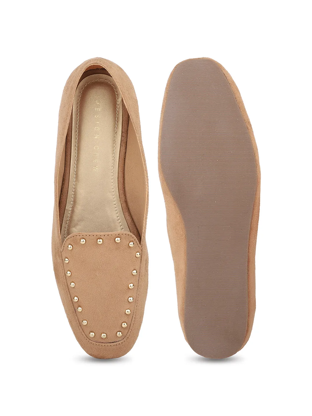 Loafers With Golden Studs & Wedge Sole