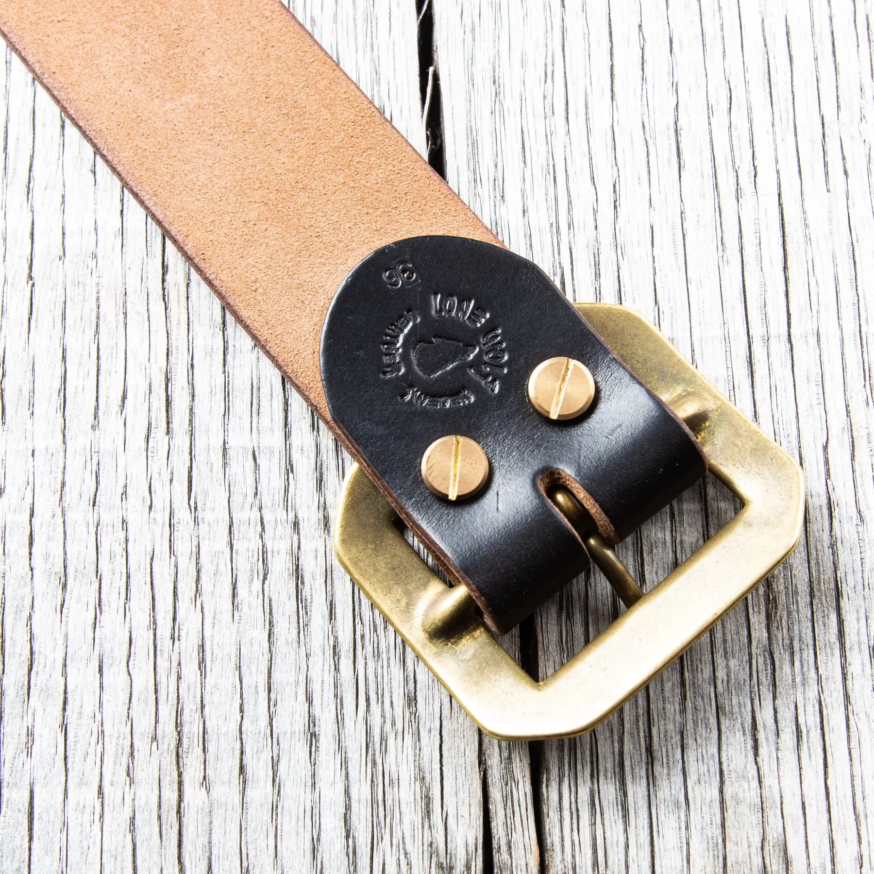 Lone Wolf Leathers Studded Belt Brass Buckle