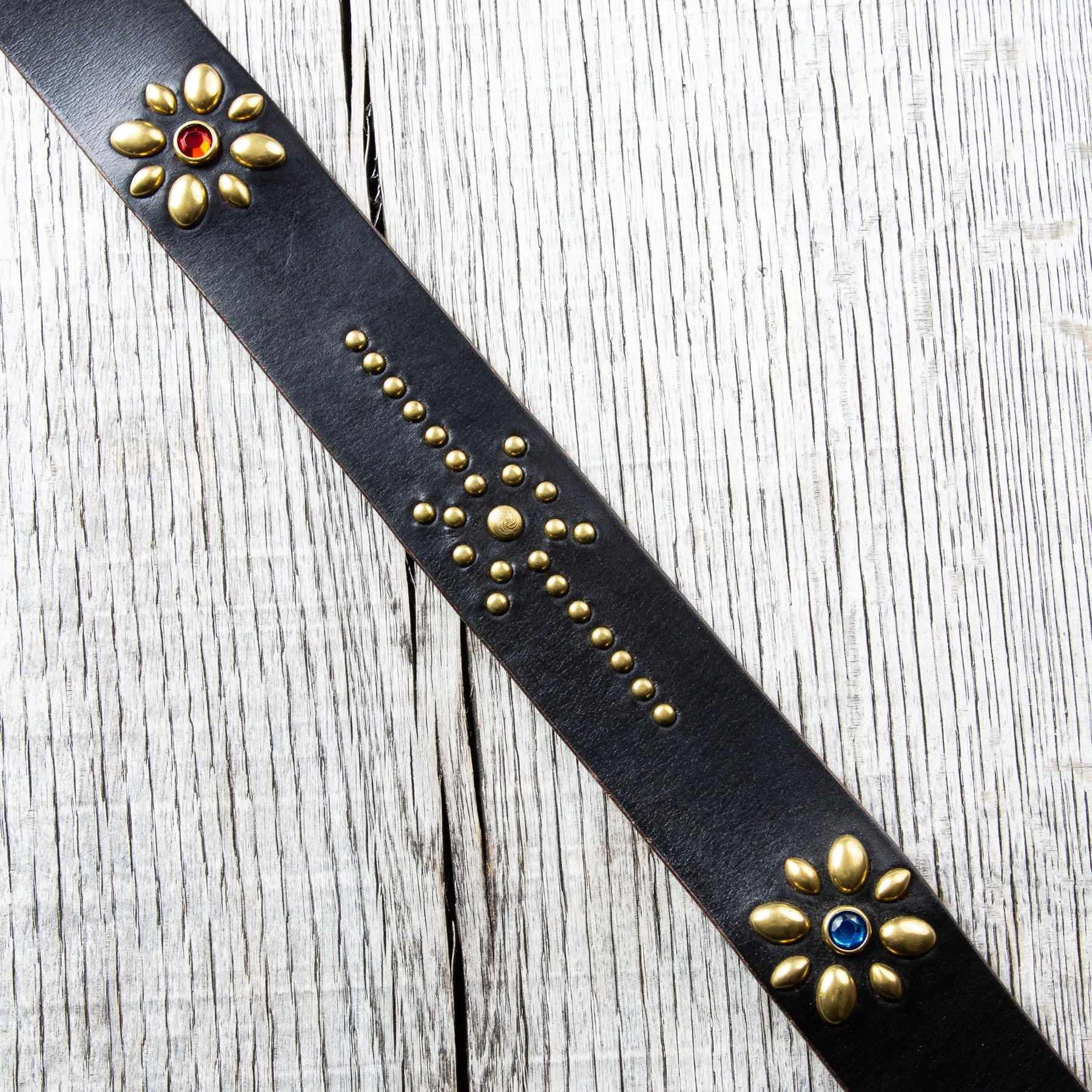 Lone Wolf Leathers Studded Belt Brass Buckle