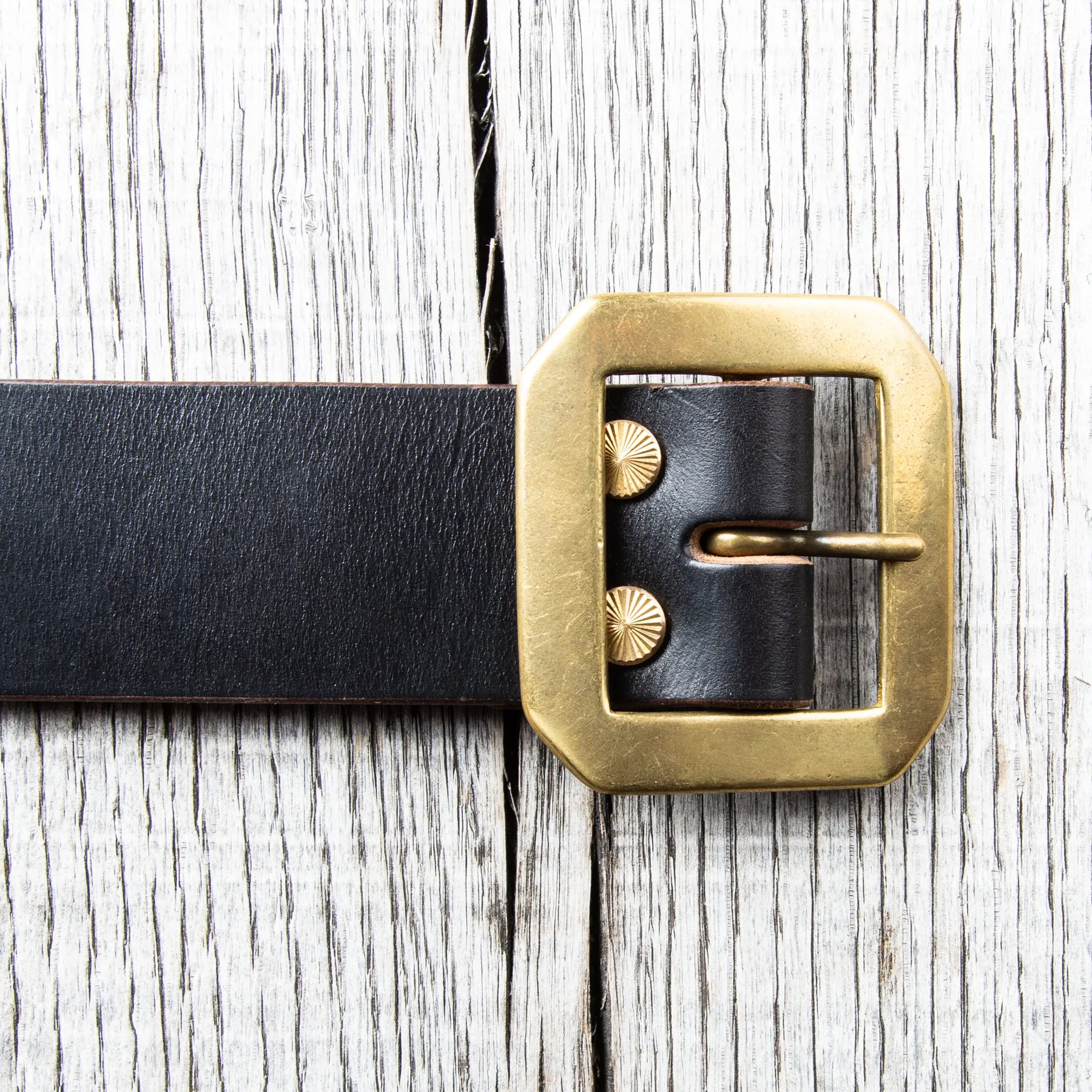 Lone Wolf Leathers Studded Belt Brass Buckle