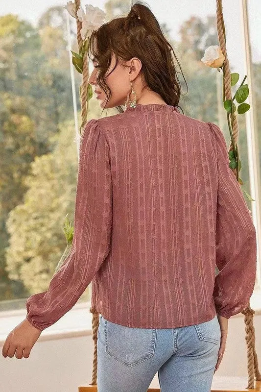 Long sleeve sheer blouse