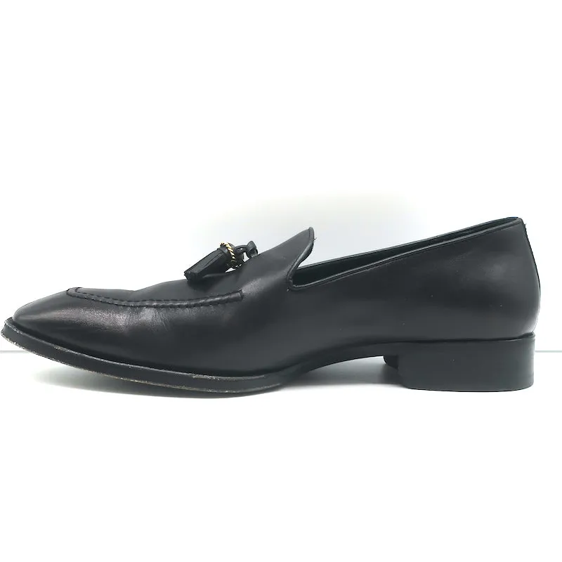 Louis Leeman Tassel Loafers Black Leather Size 43