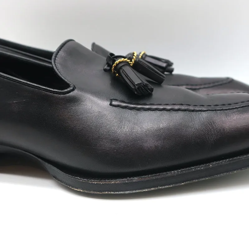 Louis Leeman Tassel Loafers Black Leather Size 43