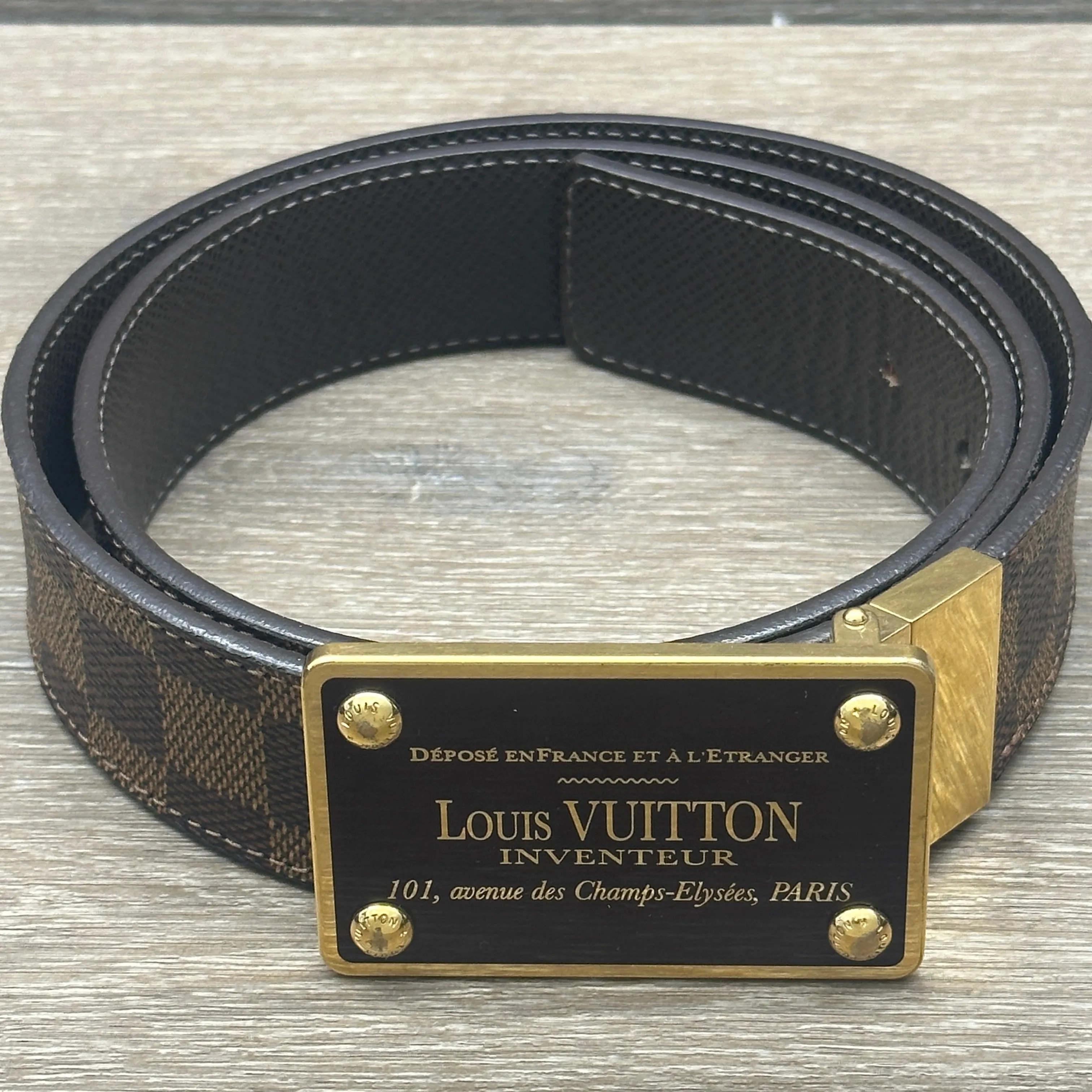 Louis Vuitton Inventeur Reversible Belt - Damier Ebene