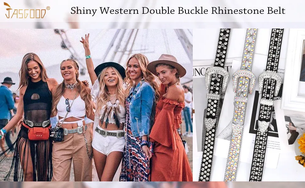 Luxury Crystal Skull designer  Diamond Studded Rhinestone Belts Western Sparkle Leather Men Women Belt