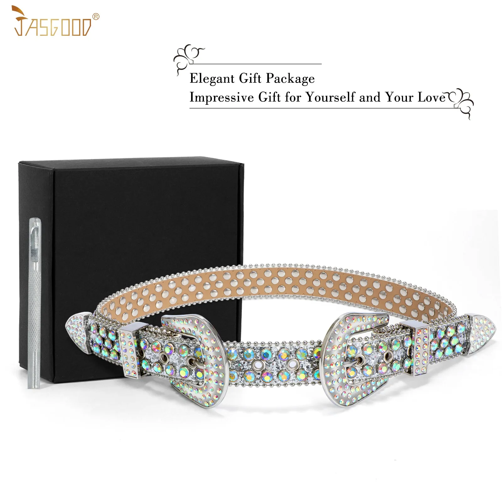 Luxury Crystal Skull designer  Diamond Studded Rhinestone Belts Western Sparkle Leather Men Women Belt