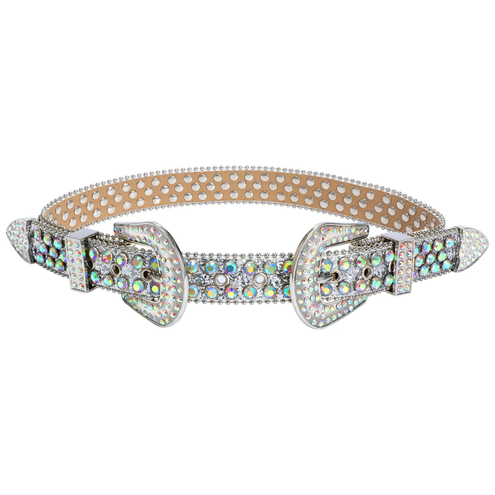 Luxury Crystal Skull designer  Diamond Studded Rhinestone Belts Western Sparkle Leather Men Women Belt