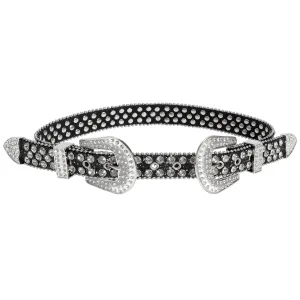 Luxury Crystal Skull designer  Diamond Studded Rhinestone Belts Western Sparkle Leather Men Women Belt