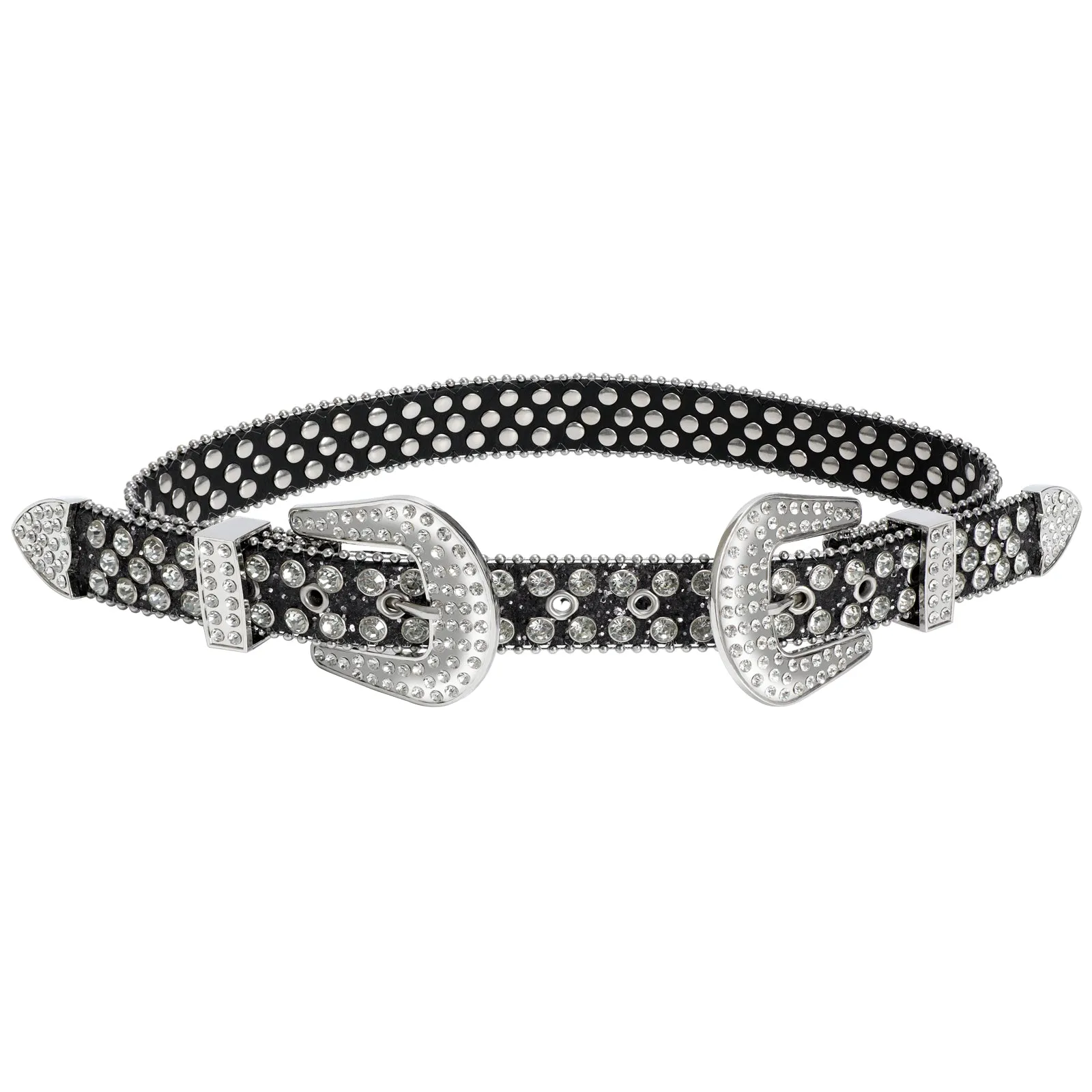 Luxury Crystal Skull designer  Diamond Studded Rhinestone Belts Western Sparkle Leather Men Women Belt