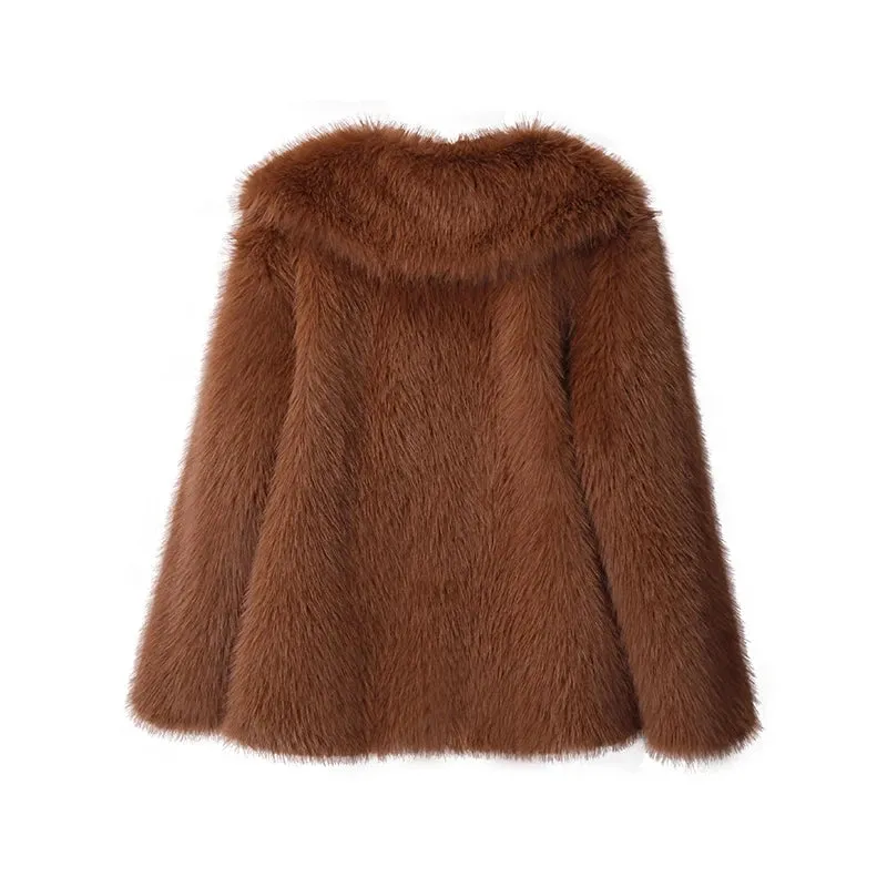 Luxury Faux Fur Women's Coat Jacket