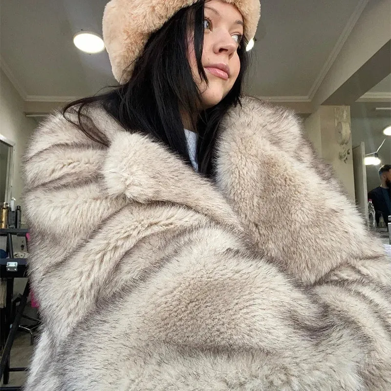 Luxury Faux Fur Women's Coat Jacket