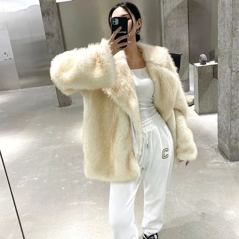 Luxury Faux Fur Women's Coat Jacket