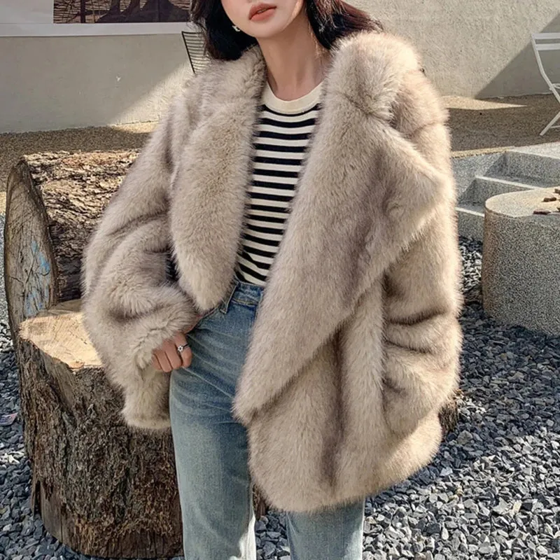 Luxury Faux Fur Women's Coat Jacket
