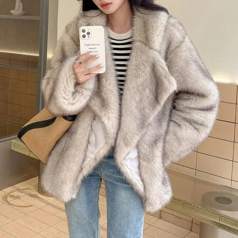 Luxury Faux Fur Women's Coat Jacket
