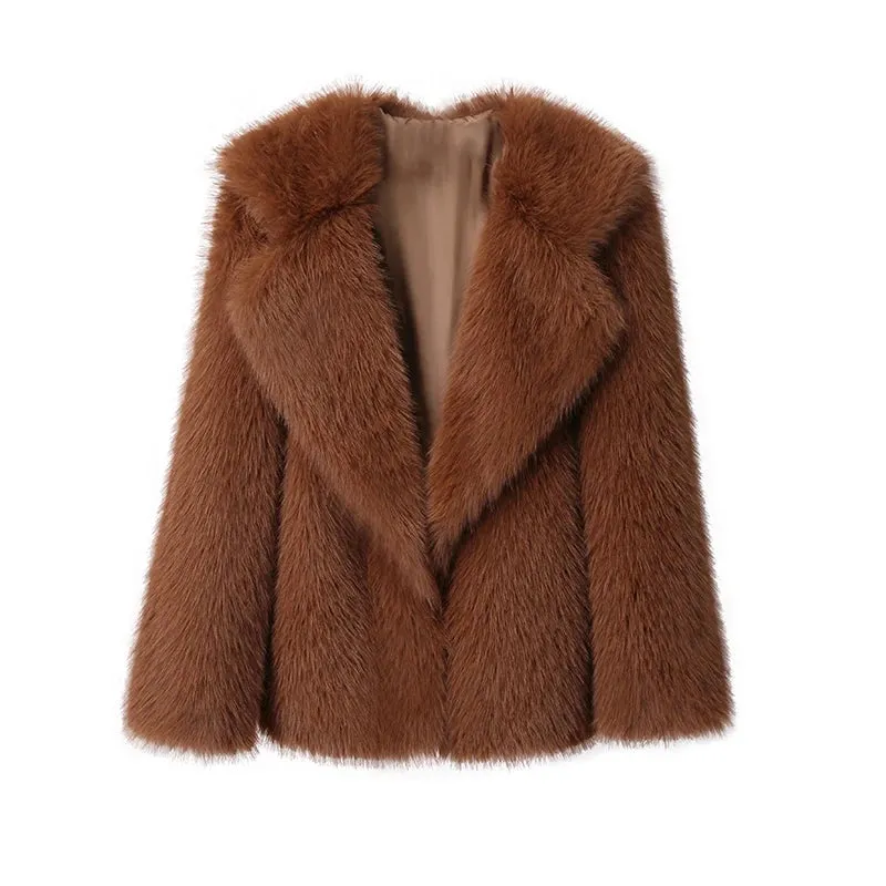 Luxury Faux Fur Women's Coat Jacket