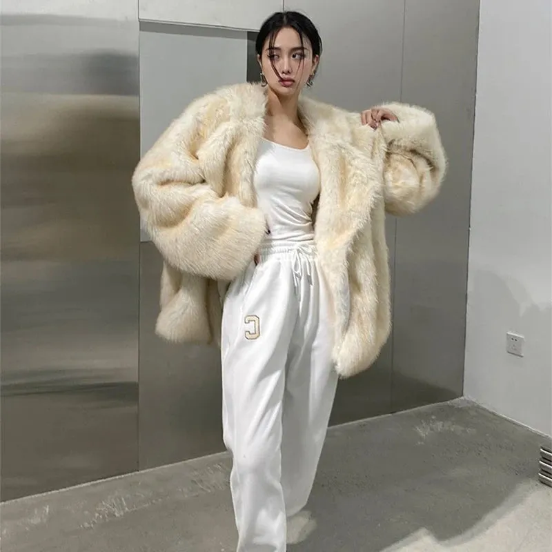Luxury Faux Fur Women's Coat Jacket