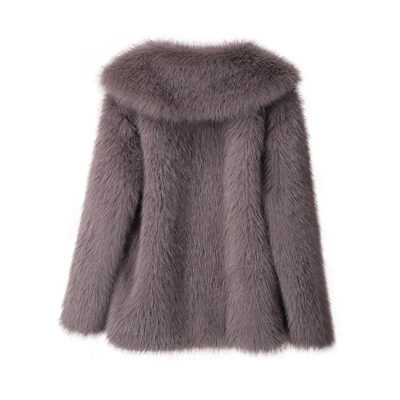 Luxury Faux Fur Women's Coat Jacket