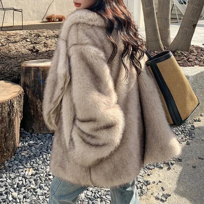 Luxury Faux Fur Women's Coat Jacket