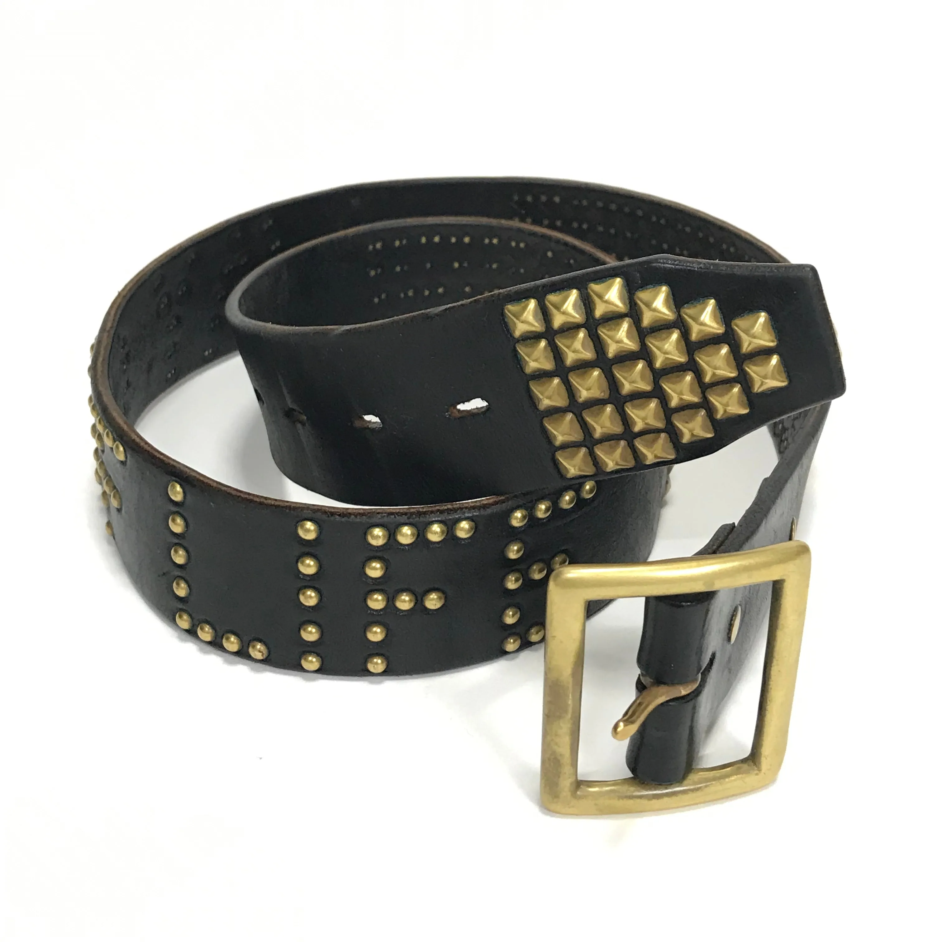 [M] Rats x HTC Way of Life Leather / Brass Studded Belt