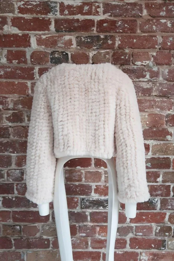 Macie Faux Jacket Long Sleeve in Pearl