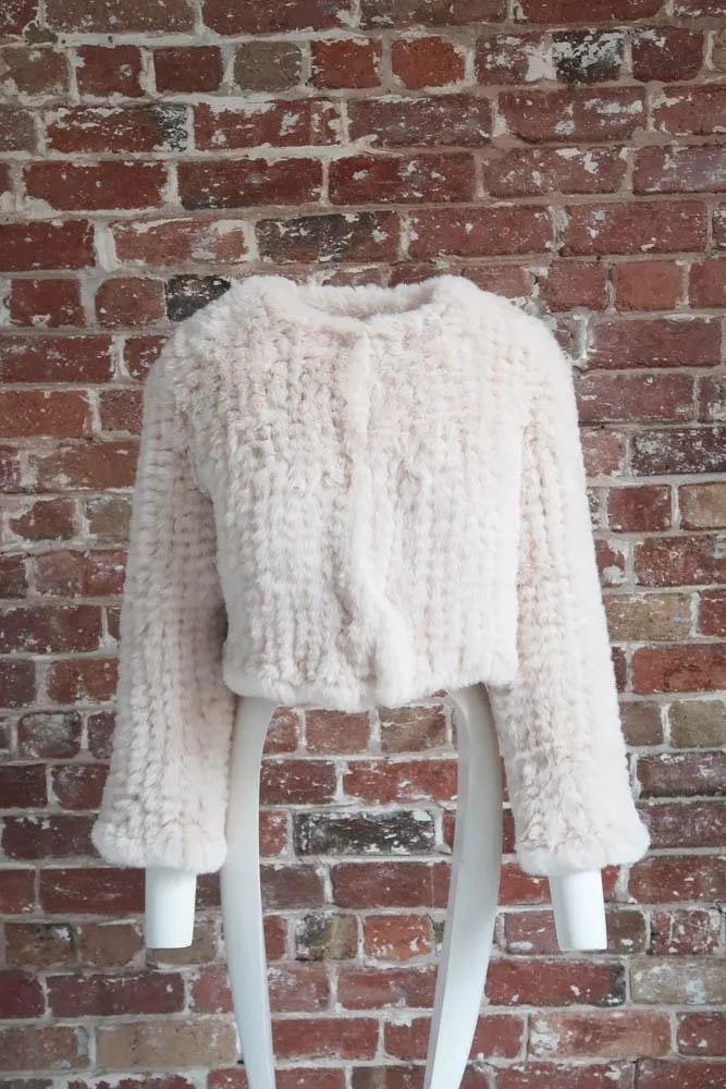 Macie Faux Jacket Long Sleeve in Pearl
