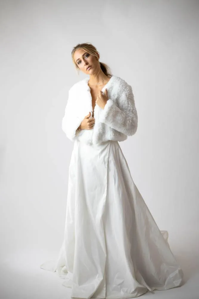 Macie Faux Jacket Long Sleeve in Snow