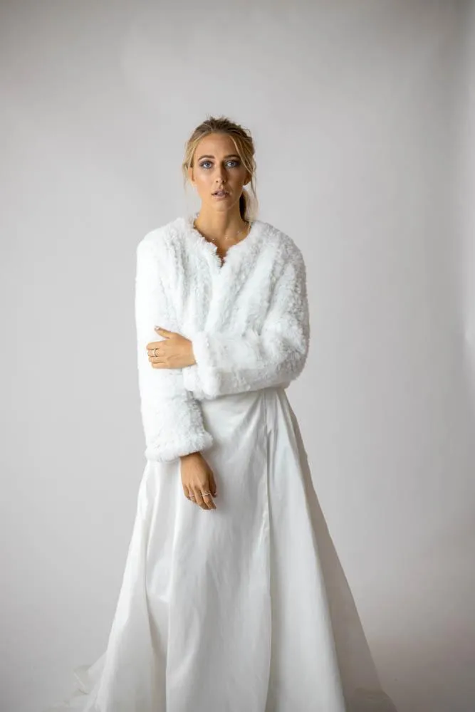 Macie Faux Jacket Long Sleeve in Snow