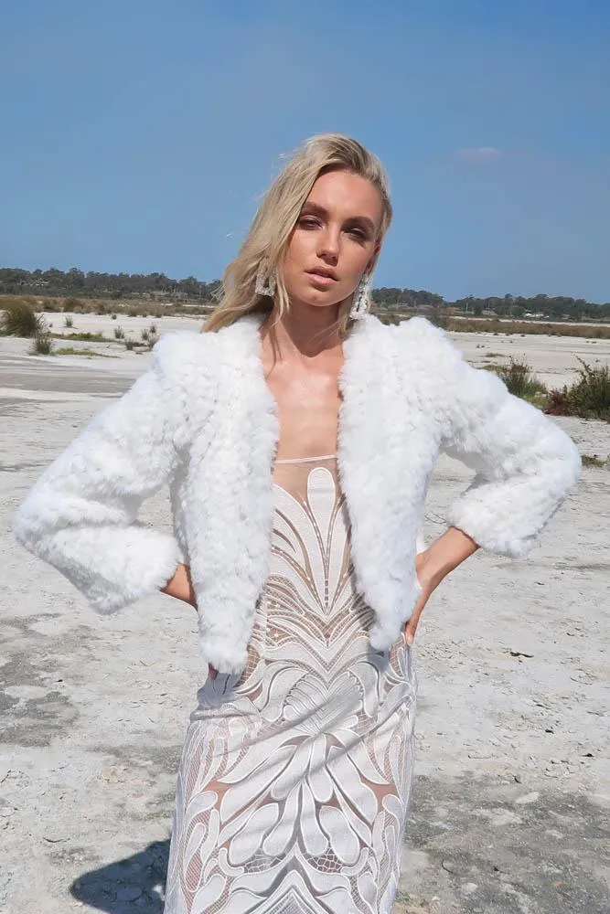 Macie Faux Jacket Long Sleeve in Snow