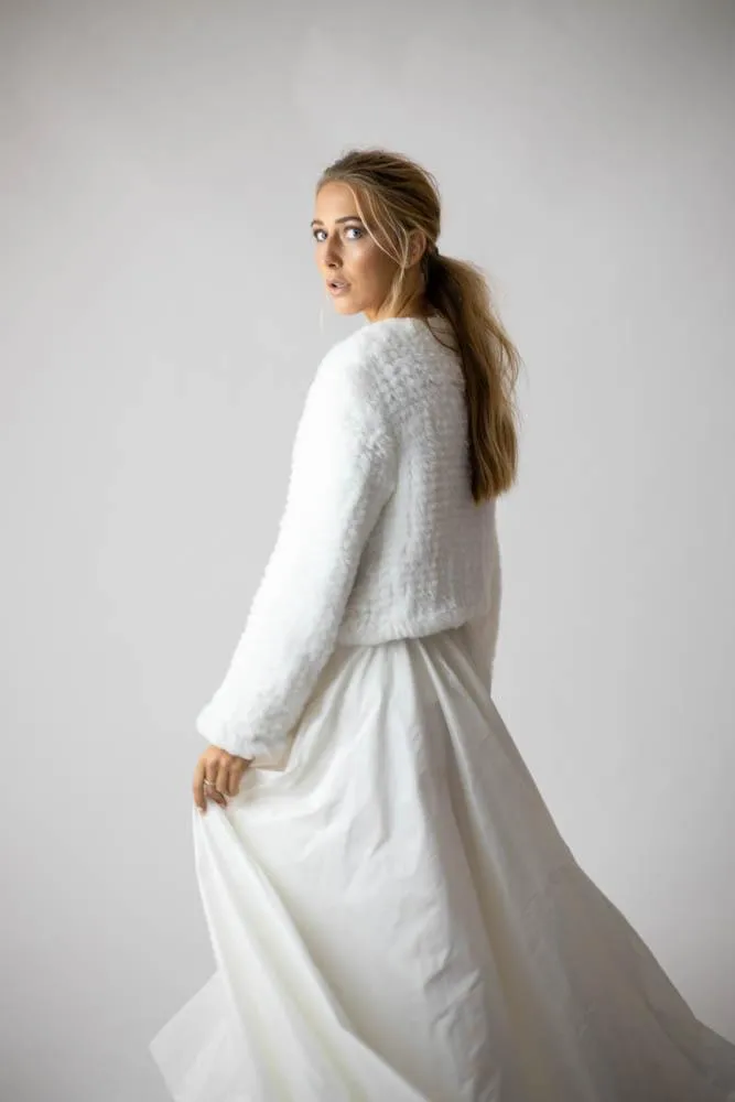 Macie Faux Jacket Long Sleeve in Snow