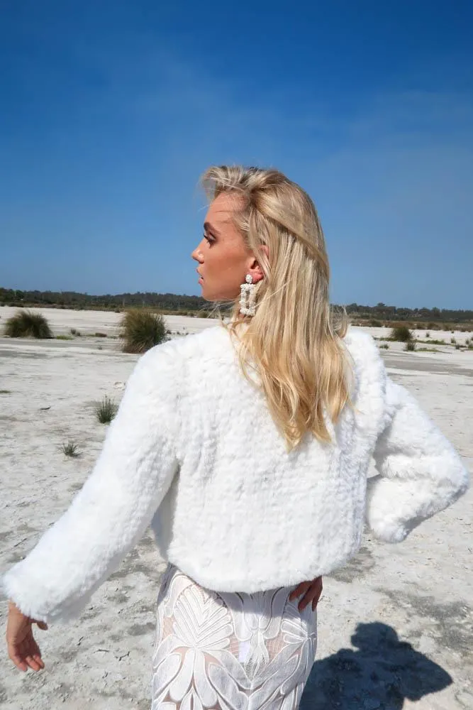 Macie Faux Jacket Long Sleeve in Snow