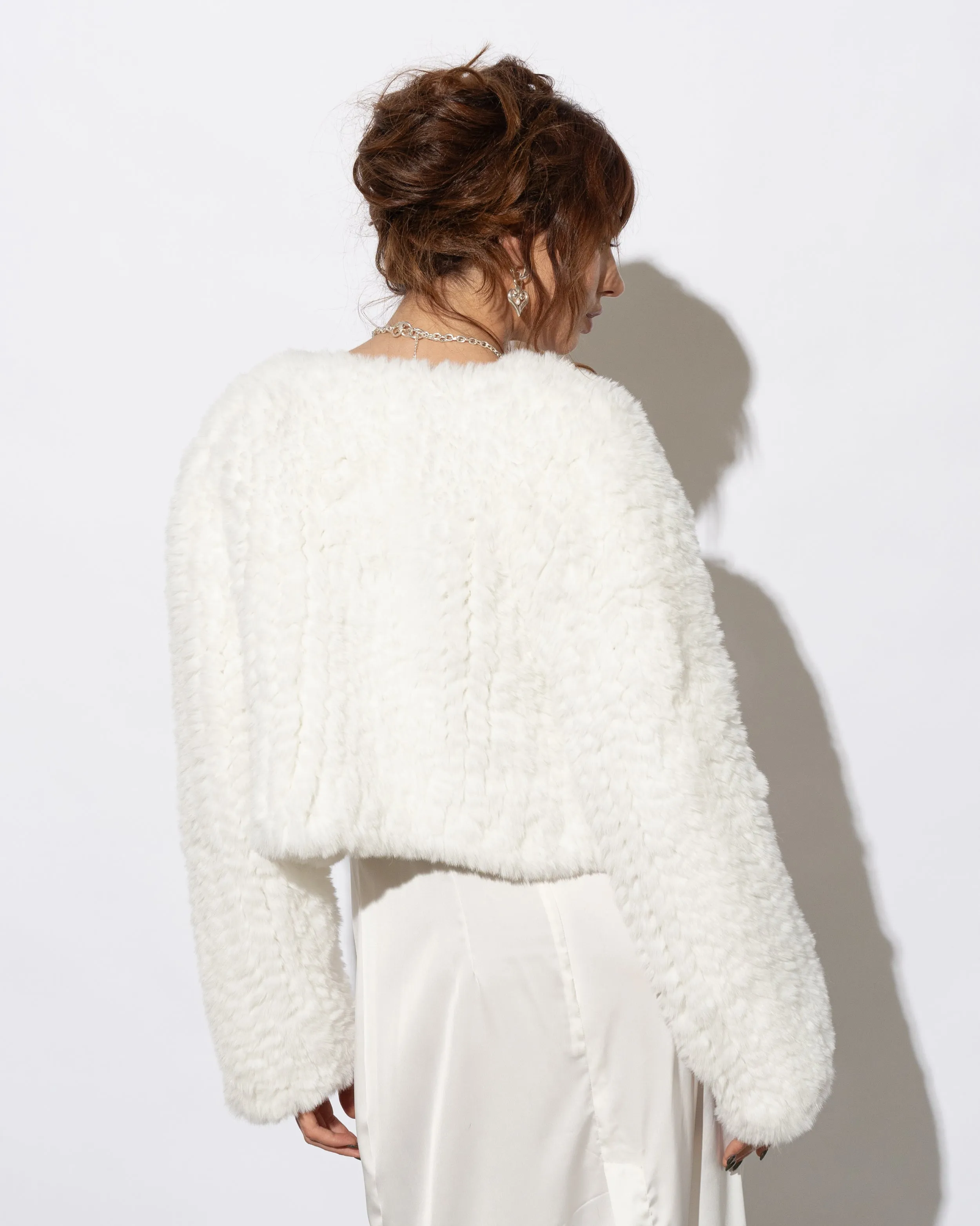 Macie Faux Jacket Long Sleeve in Snow