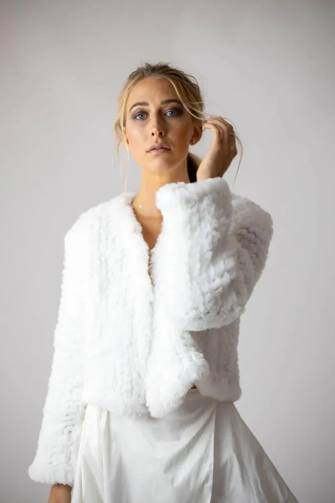 Macie Faux Jacket Long Sleeve in Snow