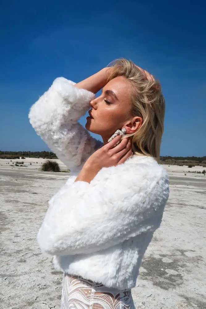 Macie Faux Jacket Long Sleeve in Snow