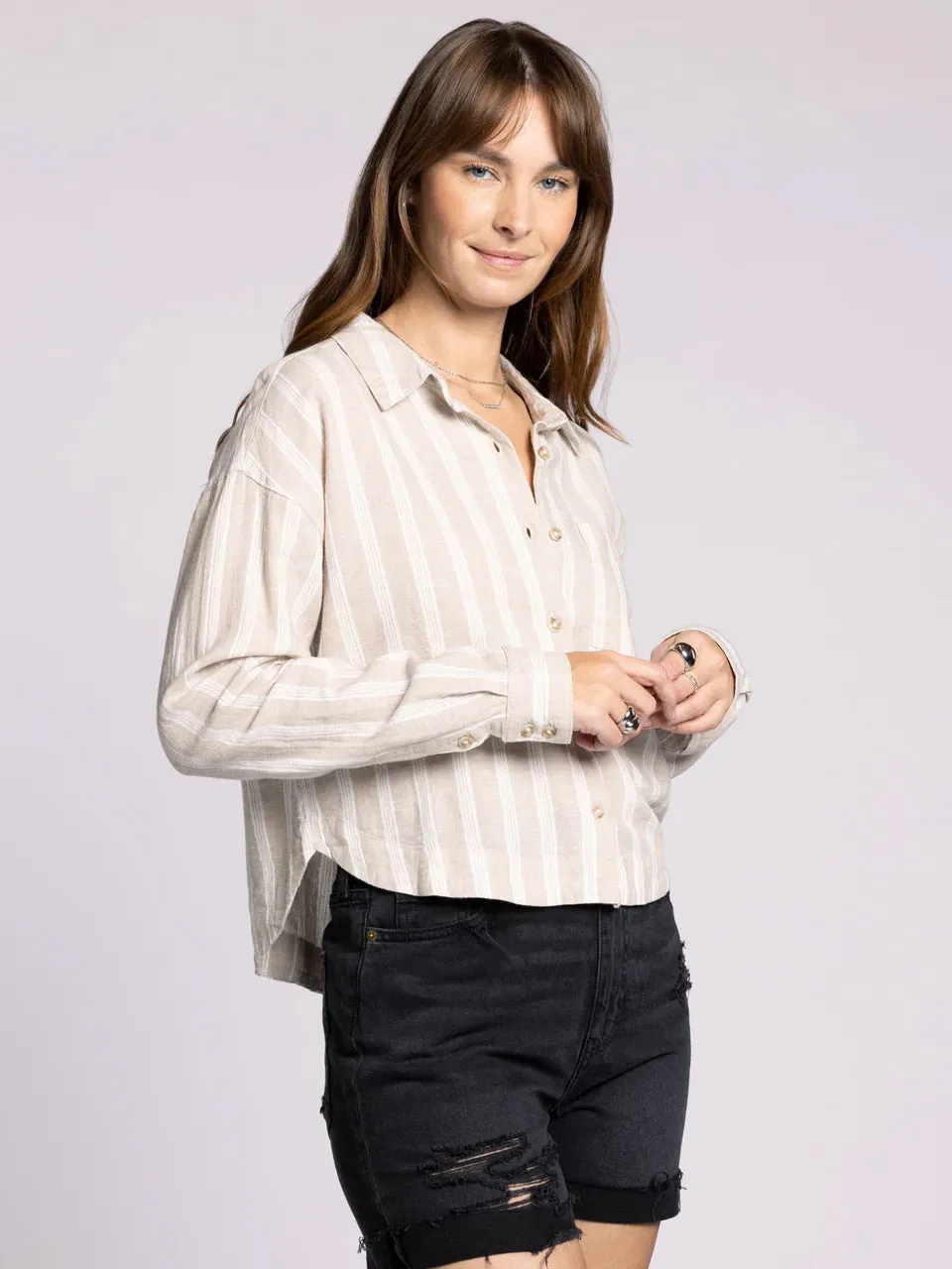 Madelyn Button Down Crop