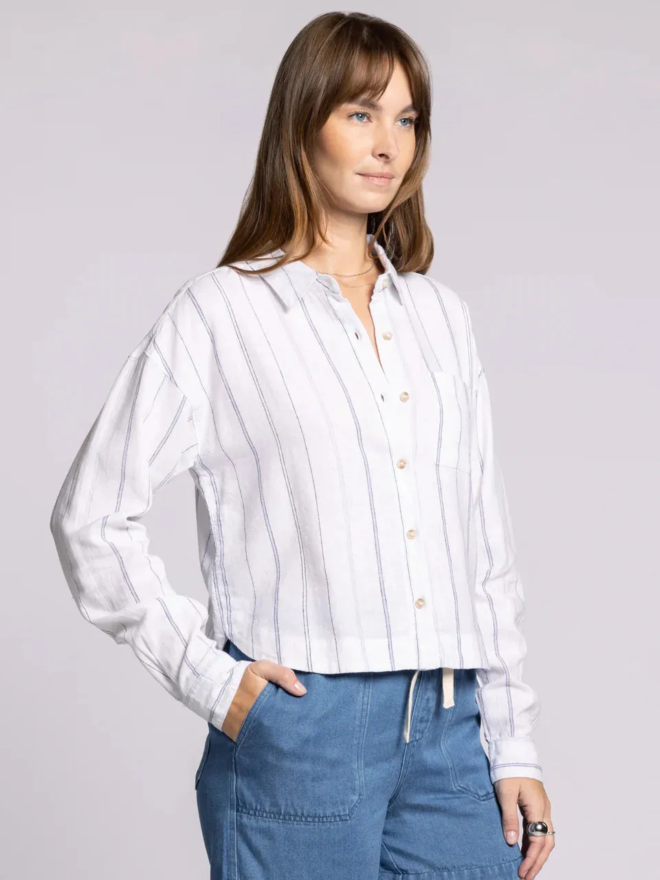 Madelyn Button Down Crop