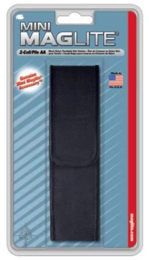 MAG-Lite?? Holster, Full Flap, For Use With 2-AA Flashlights, Black, Nylon, AM2A056