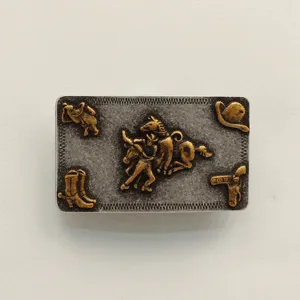 M&F Nocona Rectangle Smooth Edge Steer Wrestling Buckle