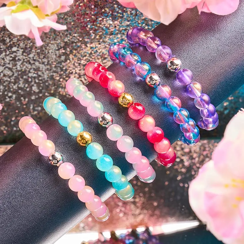 Maraschino Cherry | Shimmer Glass | Macrame Bracelet